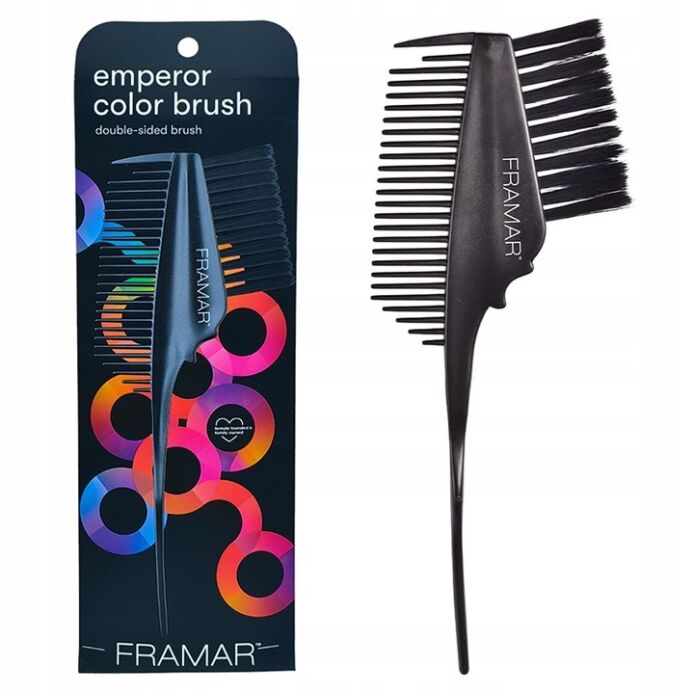 FRAMAR pędzelek pędzel do farbowania włosów fryzjerski z grzebieniem brush