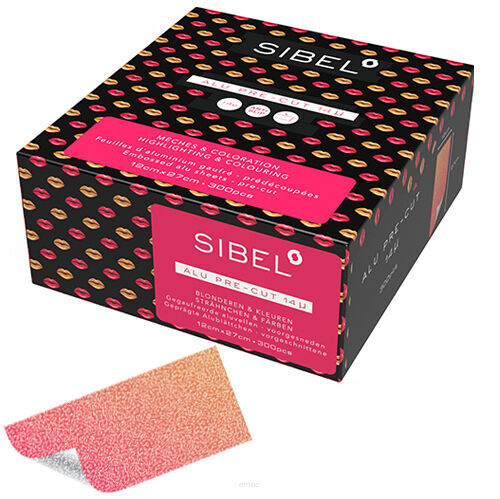 SIBEL Folia aluminiowa (ryflowana) GLOSSY w paskach 12x27CM 300 SZT.