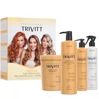 TRIVITT SALON PROFESSIONAL ZESTAW - SZAMPON 1000 ML, MASKA 1000 G, FLUID SECRET 300 ML, ZABIEG KAUTERYZACJI 300 ML